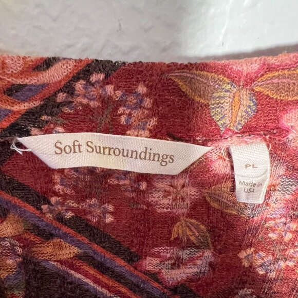 Soft Surroundings Boho Earthy Granola Cottage Indie Long Flowy Tunic Top Large - Picture 5 of 12